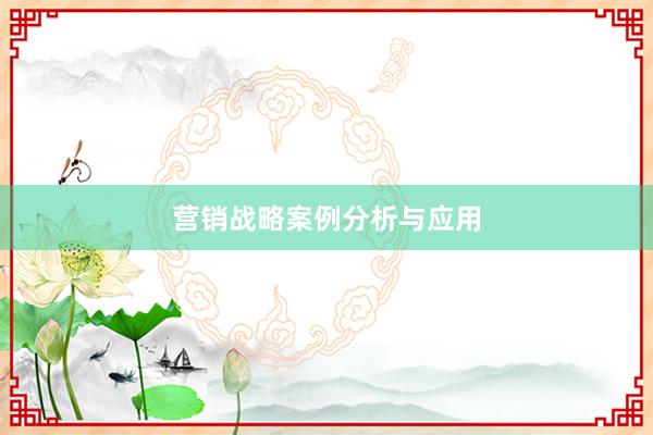 营销战略案例分析与应用